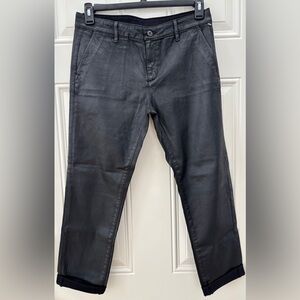 NWOT AG Adriano Goldschmied Women's Shinny Black Cropped Ankle Pants Size 31